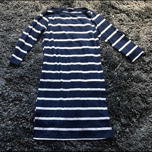 Striped navy blue and white dress size M